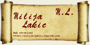Milija Lakić vizit kartica